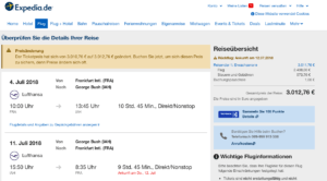 Preisbeispiel Lufthansa First Class