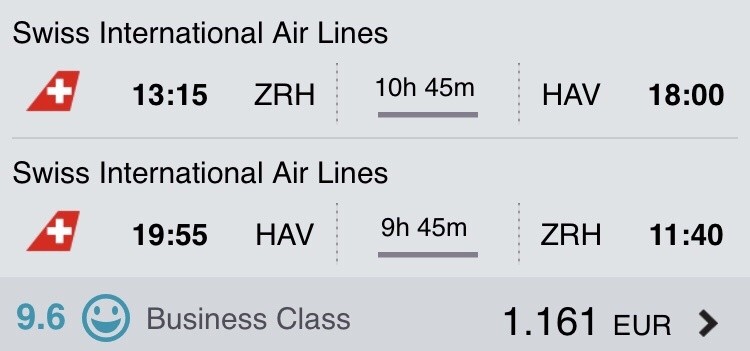 Business Class Havanna ab Zürich für unter 1.200 Euro