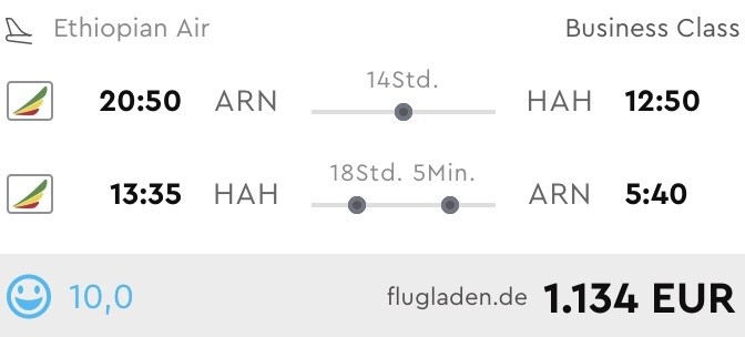 Business Class Madagaskar nur 1.137 Euro