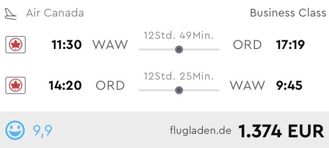 Günstige Business Class Flüge nach Chicago für nur 1.374 Euro