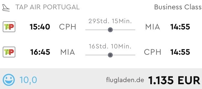 Business Class Miami für nur 1.135 Euro