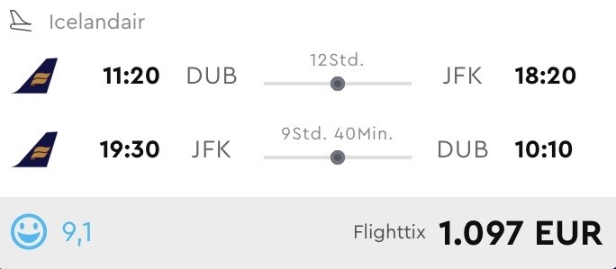 Silvester in der Business Class nach New York