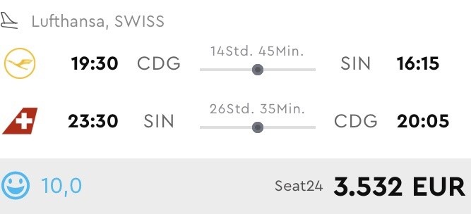 First Class Singapur nur 3.500 Euro