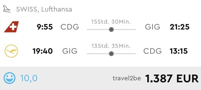 In der Business Class nach Rio für 1.387 Euro