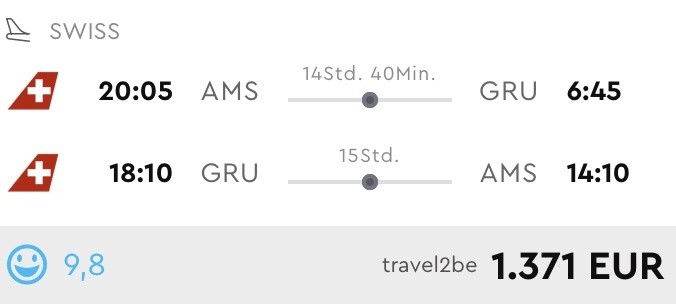 Business Class nach São Paulo nur 1.371 Euro