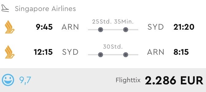 Günstige Business Class Tickets nach Australien