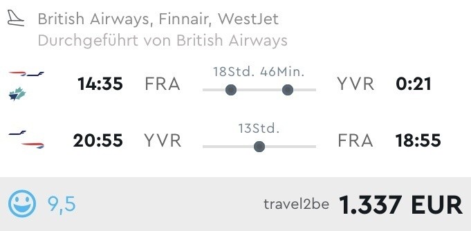 Kanada in der Business Class direkt ab Deutschland nur 1.337 Euro