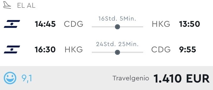 Nach Hongkong in der Business Class für 1.411 Euro