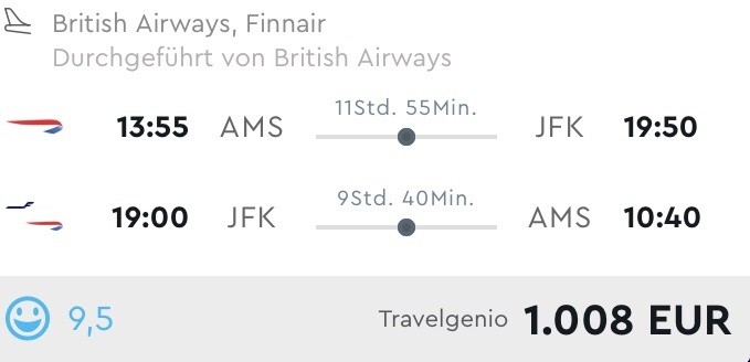 Business Class nach New York nur 1.000 Euro
