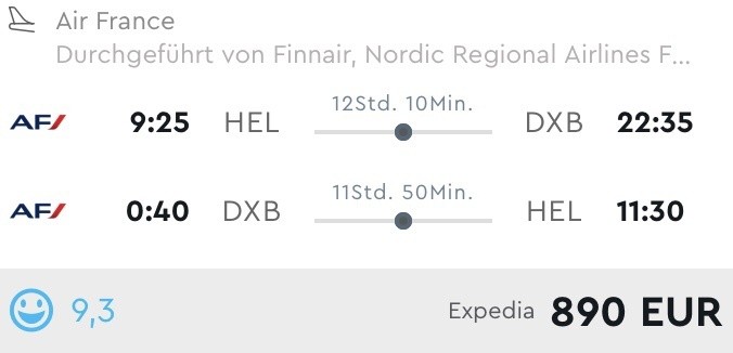 Nach Dubai in der Business Class nur 890€