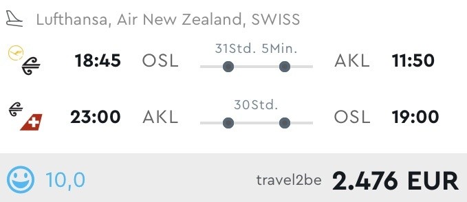 Nach Neuseeland bequem in der Business Class für 2.476€