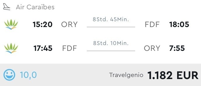 In der Business Class nach Martinique für 1.182€