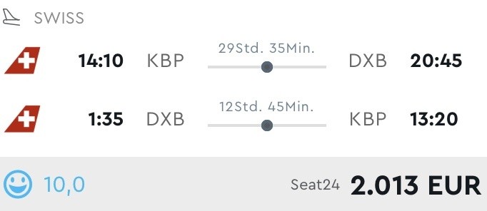 Ebenfalls günstig in der Lufthansa First Class nach Dubai