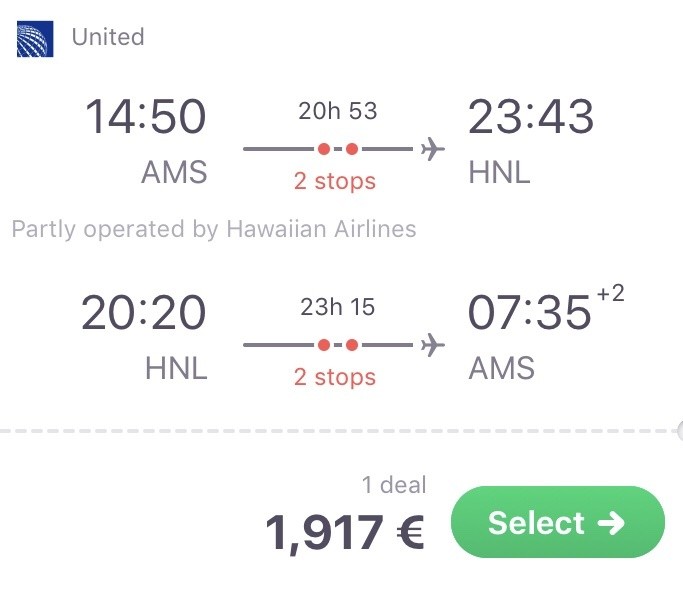 In der Business Class nach Hawaii für 1.917 Euro