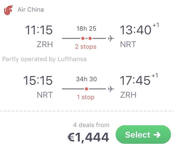 Business Class nach Tokio für nur 1.444 Euro