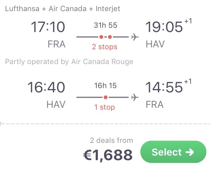 In der Business Class nach Kuba für 1.688 Euro