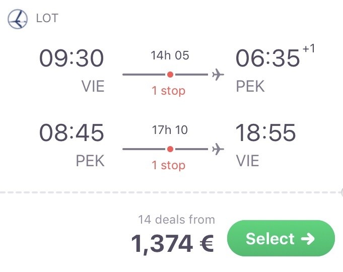 Peking in der Business Class für 1.375 Euro