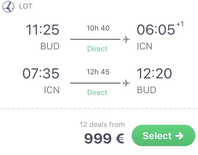 Nach Südkorea in der Business Class für 999€