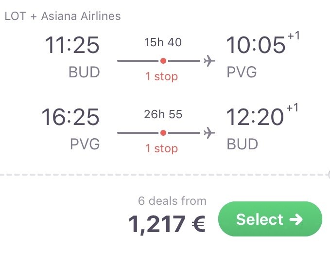 In der Business Class nach Shanghai für 1.217 Euro