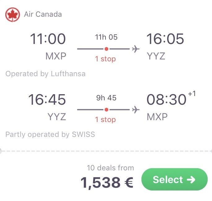 Kanada in der Business Class für 1.538 Euro