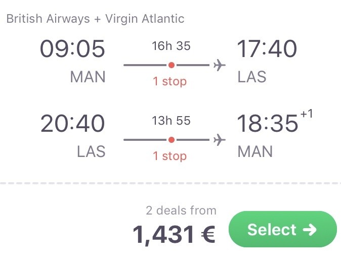 In der Business Class nach Las Vegas für 1.431 Euro