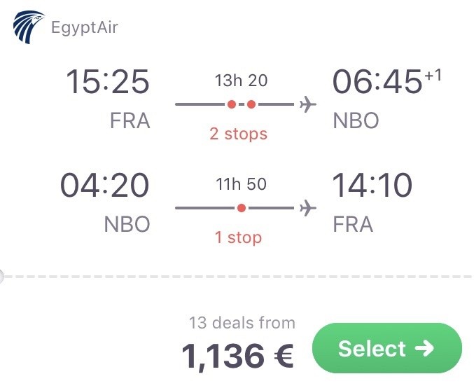 In der Business Class nach Nairobi für nur 1.136 Euro