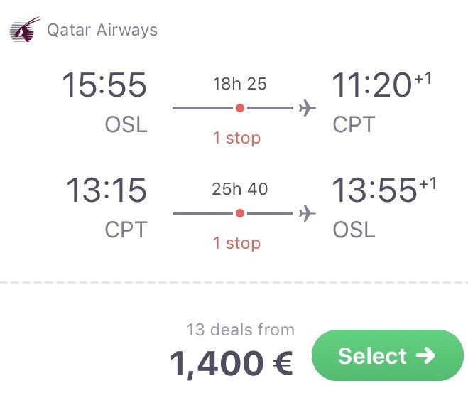 Nach Kapstadt in der Business Class für 1.400 Euro