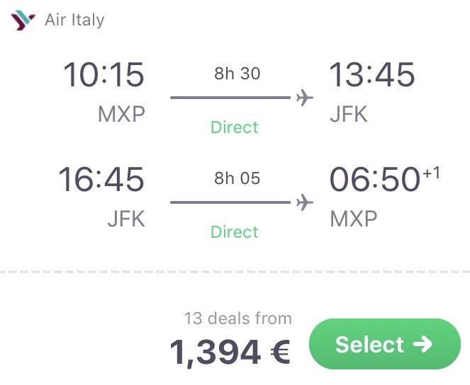 Nach New York in der Business Class für 1.394 Euro