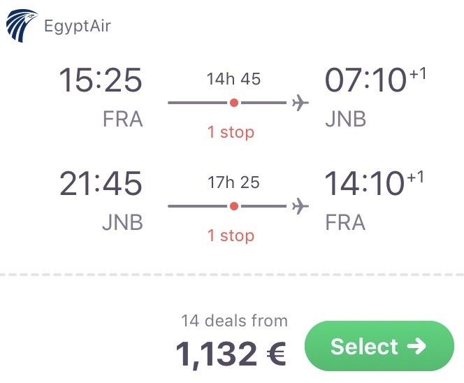 Nach Südafrika in der Business Class für nur 1.132 Euro