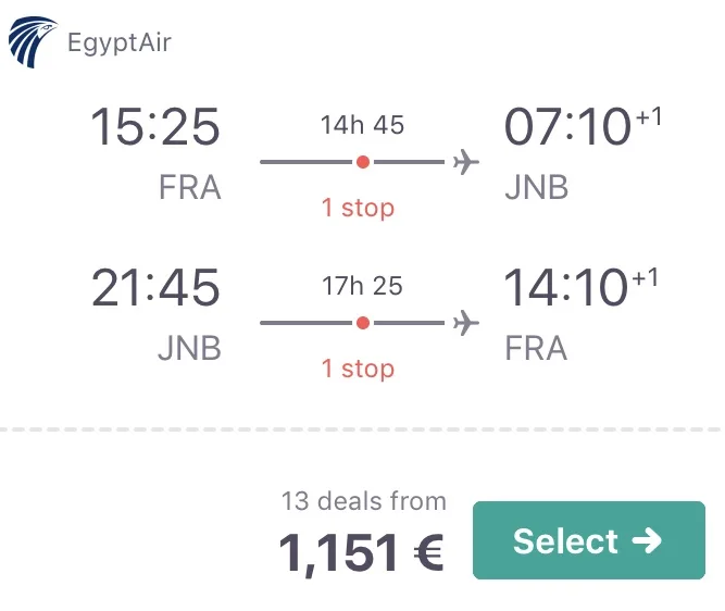 Johannesburg in der Business Class für nur 1.151 Euro