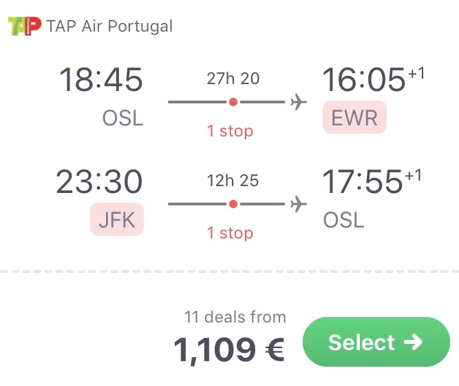 Business Class nach New York 1.109 Euro