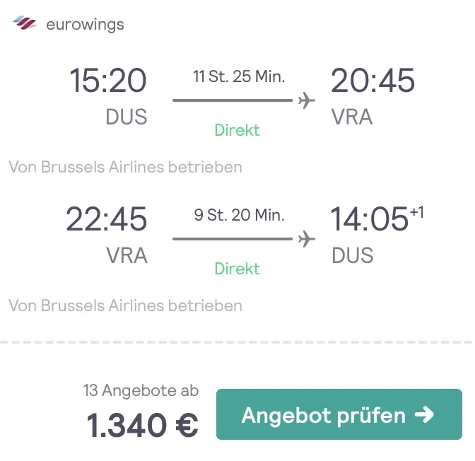 Nach Kuba in der Business Class für 1.340 Euro