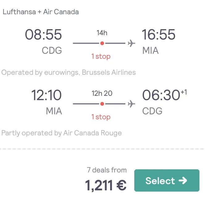 Miami in der Business Class für 1.211 Euro