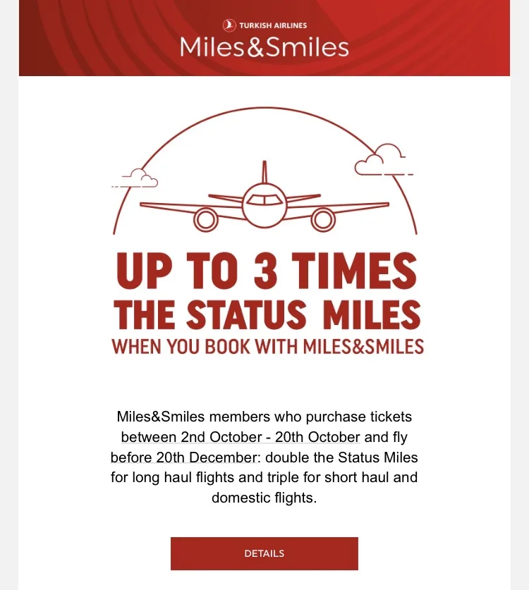 3-fach Meilen-Booster mit Turkish Airlines