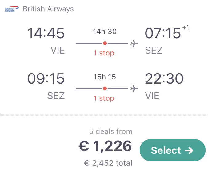Auf die Seychellen in der Business Class für 1.226 Euro