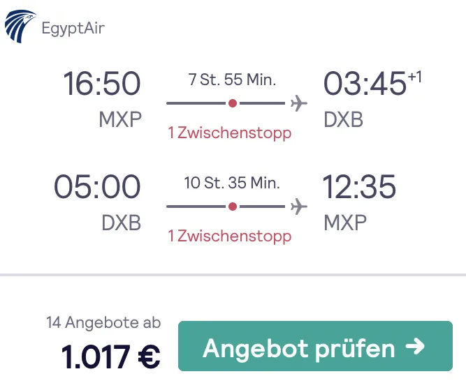 Dubai in der Business Class für 1.017 Euro