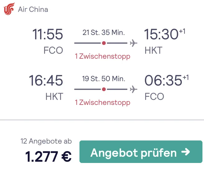 Phuket in der Business Class für 1.277 Euro