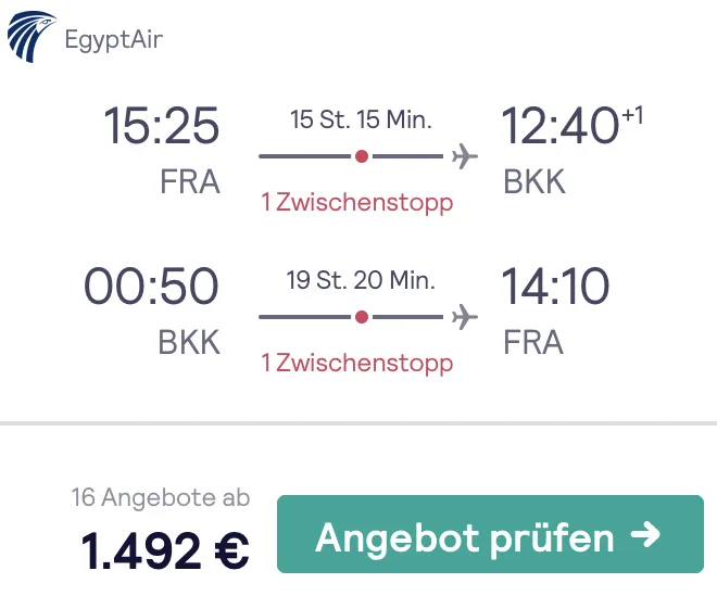 Bangkok in der Business Class für 1.492 Euro