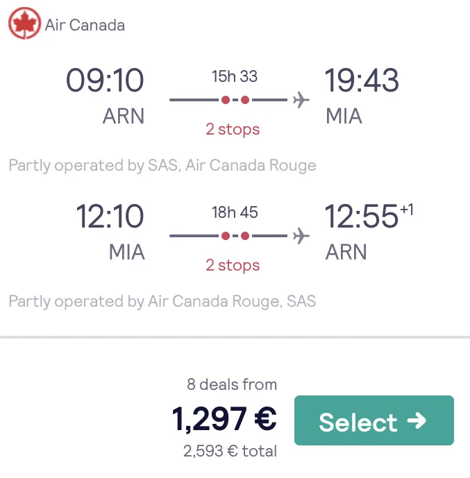 Nach Miami in der Business Class nur 1.297 Euro
