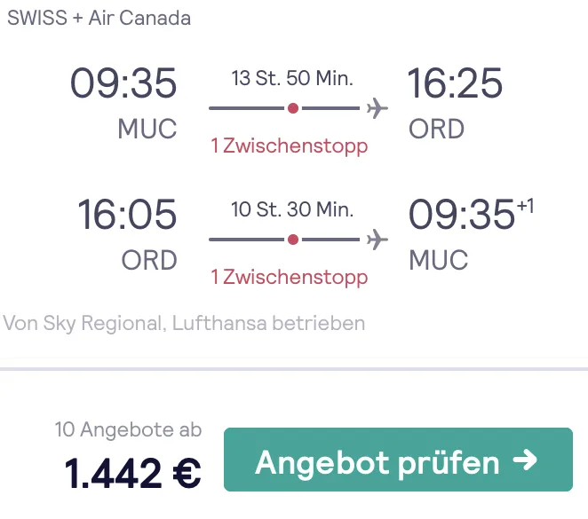 Business Class nach Chicago nur 1.442 Euro