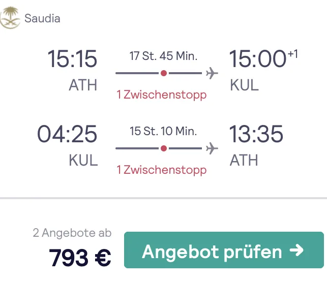Business Class nach Kuala Lumpur nur unglaubliche 793 Euro