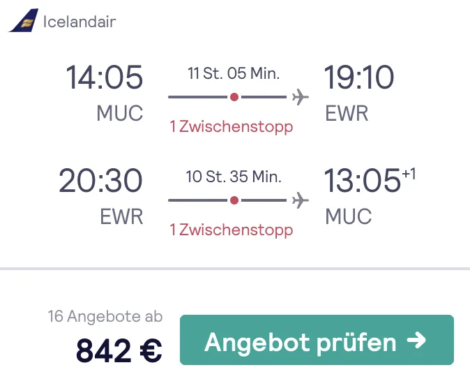 Für nur unglaubliche 842 Euro in der Business Class nach New York