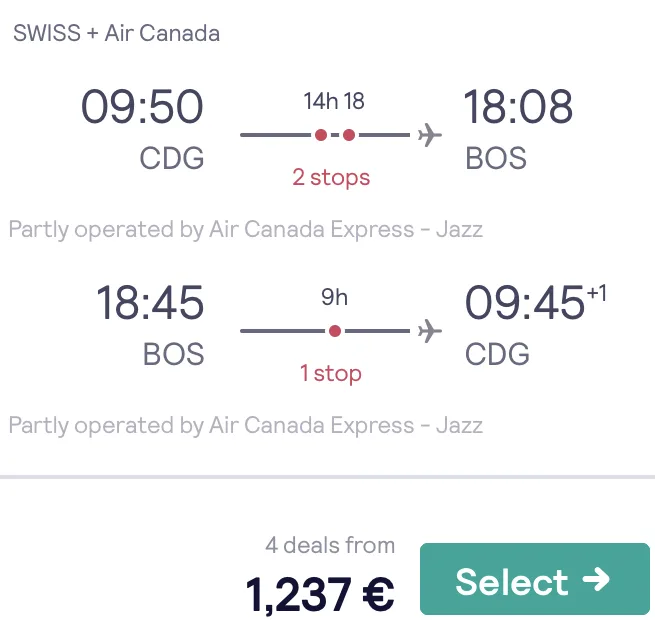 Business Class nach Boston nur 1.237€