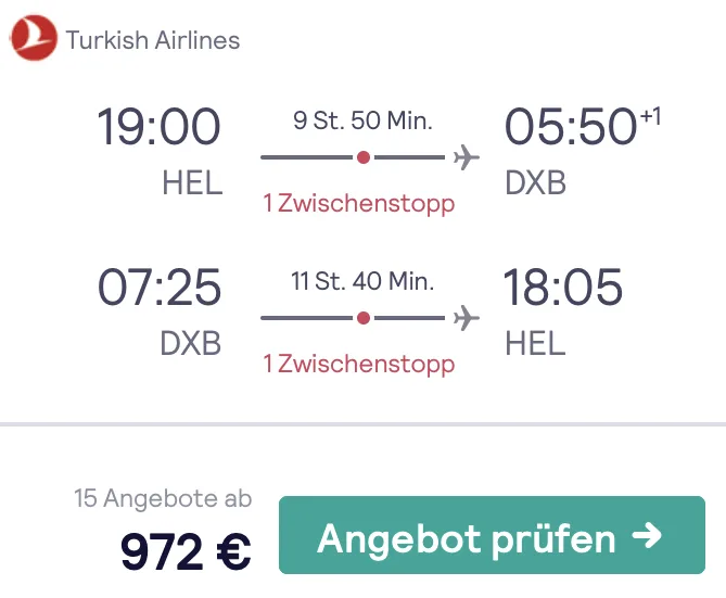 Business Class Deal nach Dubai nur 972 Euro