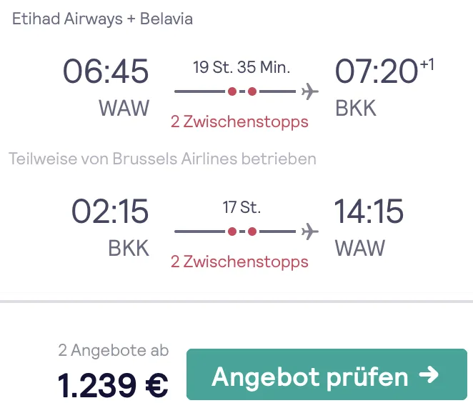 Nach Bangkok in der Business Class nur 1.239 Euro