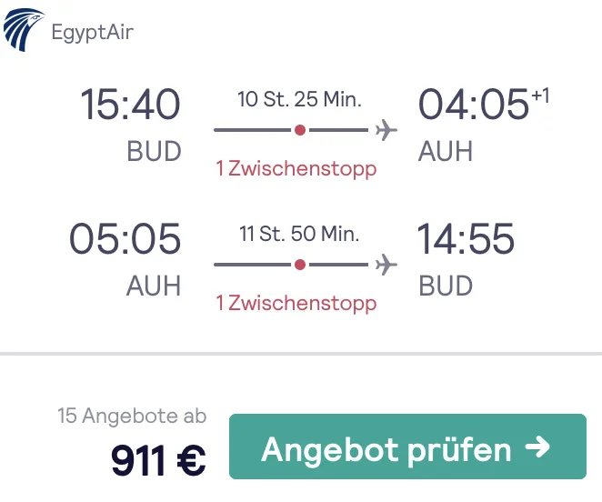 Business Class nach Abu Dhabi nur 911 Euro