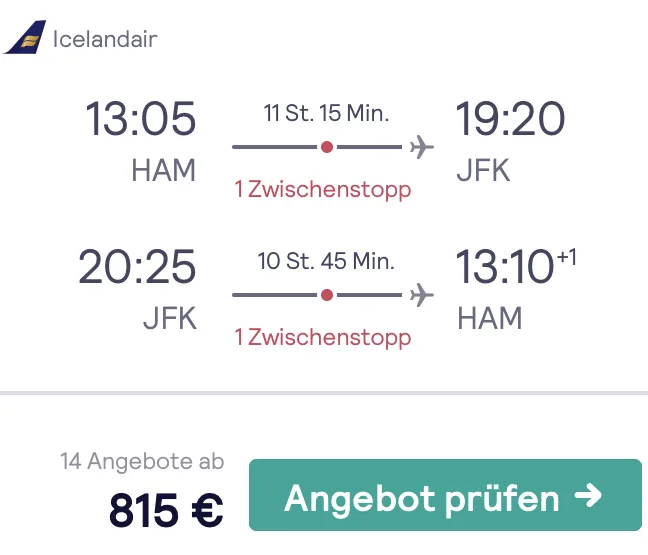 Für nur 815 Euro nach New York in der Business Class
