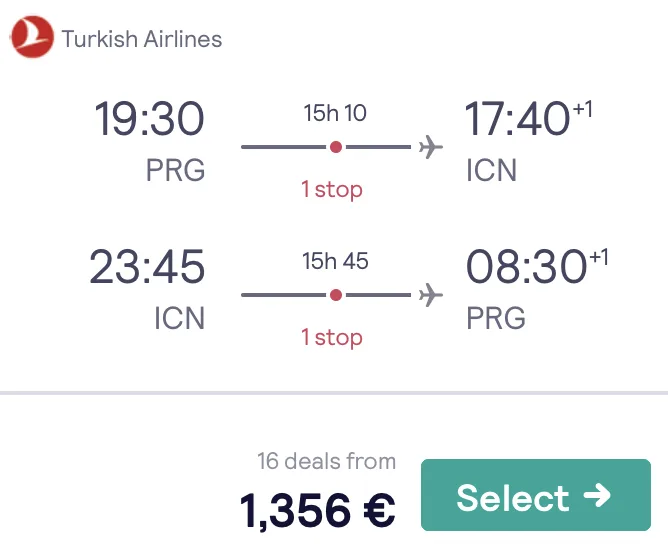 Nach Südkorea in der Business Class für 1.356 Euro
