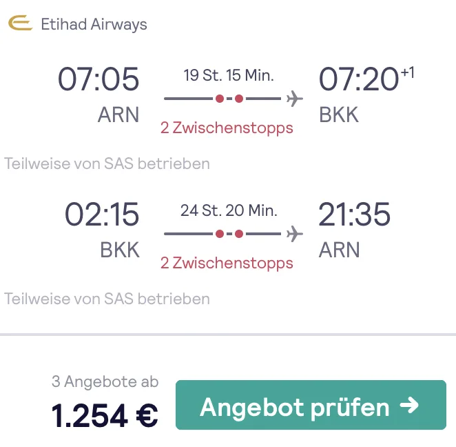 Bangkok in der Business Class für nur 1.254 Euro