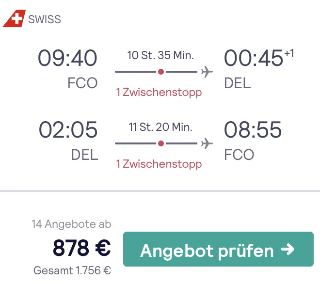 In der SWISS Business Class nach Asien für unglaubliche 878€